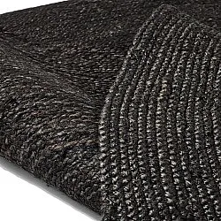 Kruhový jutový koberec - Amasia (čierny)