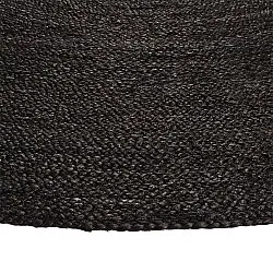 Kruhový jutový koberec - Amasia (čierny)