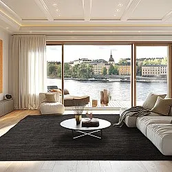 Jutový koberec - Amasia (čierny)