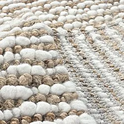 Jutematta - Bally Jute/wool Bubble (natur/vit)