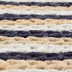 Jutematta - Howrah Braided Jute (natur/vit/svart)