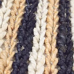 Jutematta - Howrah Braided Jute (natur/vit/svart)