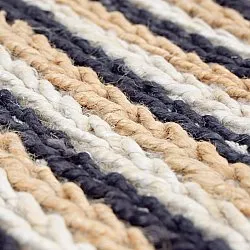 Jutematta - Howrah Braided Jute (natur/vit/svart)