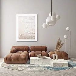 Kulatý koberec - Kebira (modrý)