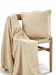 Puzdro na vankúš - Denisa Fishbone (béžová/biela)