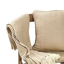 Puzdro na vankúš - Denisa Fishbone (béžová/biela)