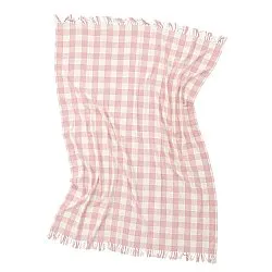 Filtar - Isela check cotton throw (cream/rosa)