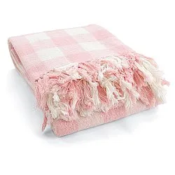 Filtar - Isela check cotton throw (cream/rosa)