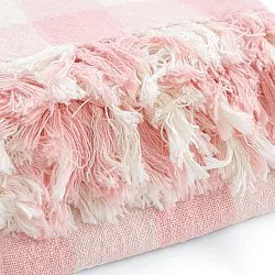 Filtar - Isela check cotton throw (cream/rosa)