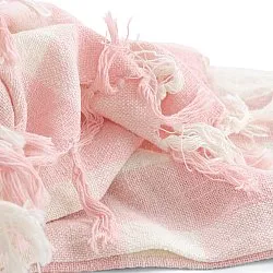 Filtar - Isela check cotton throw (cream/rosa)