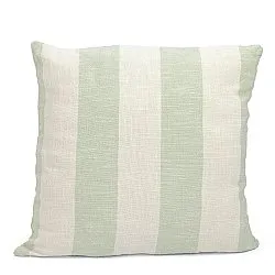 Kuddfodral - Kora stripe cotton cushion cover (cream/ljusgrön)