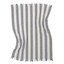 Filtar - Kora stripe cotton throw (cream/navy)