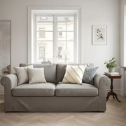 Puzdro na vankúš - Montreux (off white/sivá)