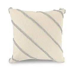 Puzdro na vankúš - Montreux (off white/sivá)