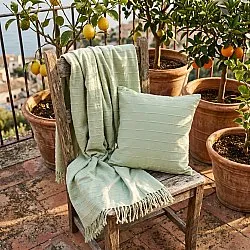 Filtar - Nalani cotton throw (ljusgrön)