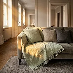 Filtar - Nalani cotton throw (ljusgrön)