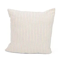 Kuddfodral - Rumi stripe cotton cushion cover (cream/rosa/ljusblå)