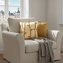 Puzdro na vankúš - Vine (biela/žltá)