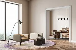 Kruhový koberec - Loures (fialový)