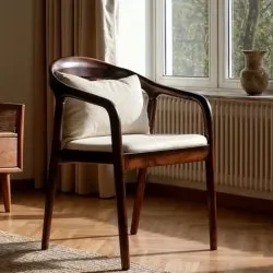 Karmstol - Aspa (mörkbrun/beige) - 2 st