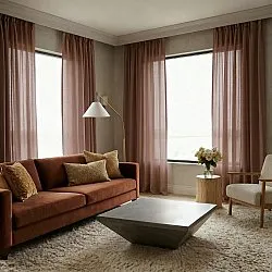 Gardiner 2-Pack - Linnemixgardin Lumira (mörkbrun)