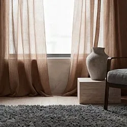 Gardiner 2-Pack - Linnemixgardin Lumira (mörkbrun)