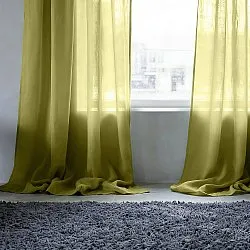 Gardiner 2-Pack - Linnemixgardin Lumira (grön)