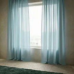 Gardiner 2-Pack - Linnemixgardin Lumira (ljusblå)