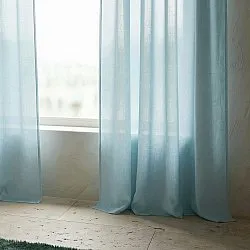 Gardiner 2-Pack - Linnemixgardin Lumira (ljusblå)