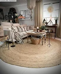 Kruhové koberce - Pletenina (juta)