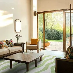 Koberec Wilton - Marsala (zelený/biely)