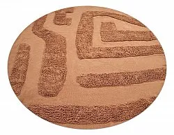 Kruhový koberec - Alexa Natural Cotton Shaggy (terracota)