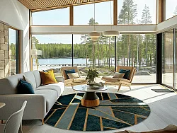 Kruhový koberec - Amasra (zelený)