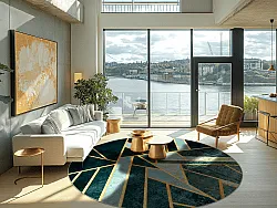 Kruhový koberec - Amasra (zelený)