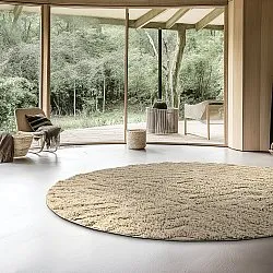 Kolo koberce - Amberley Natural Cotton Shaggy (béžová)