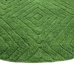 Kruhový koberec - Amberley Natural Cotton Shaggy (zelená)