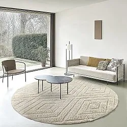 Kolo koberce - Amberley Natural Cotton Shaggy (špinavá biela)