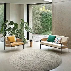 Kolo koberce - Amberley Natural Cotton Shaggy (špinavá biela)