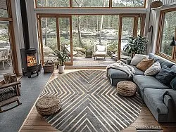 Kruhový koberec - Amorgos (cloud)