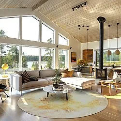 Kruhový koberec - Aneto (béžový)