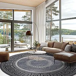 Kruhový koberec - Ankara Versace (šedý)