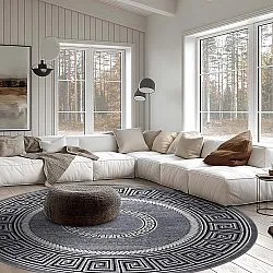 Kruhový koberec - Ankara Versace (šedý)