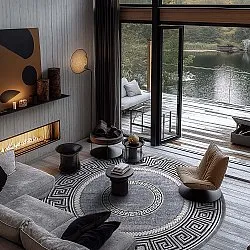 Kruhový koberec - Ankara Versace (šedý)