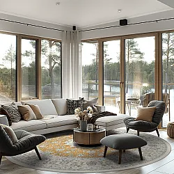 Kruhový koberec - Arabella (okrová)