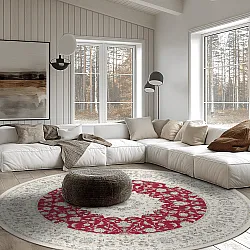 Kruhový koberec - Arabella (červená)