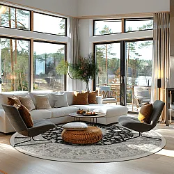 Kruhový koberec - Arabella (čierny)