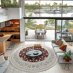 Kruhový koberec - Arabella (bordó)