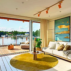 Kruhový koberec - Arbus (zlatý)