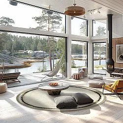 Kruhový koberec - Arriate (béžový/sivý)