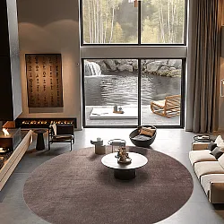 Kruhový koberec - Artena (šedá/hnedá)